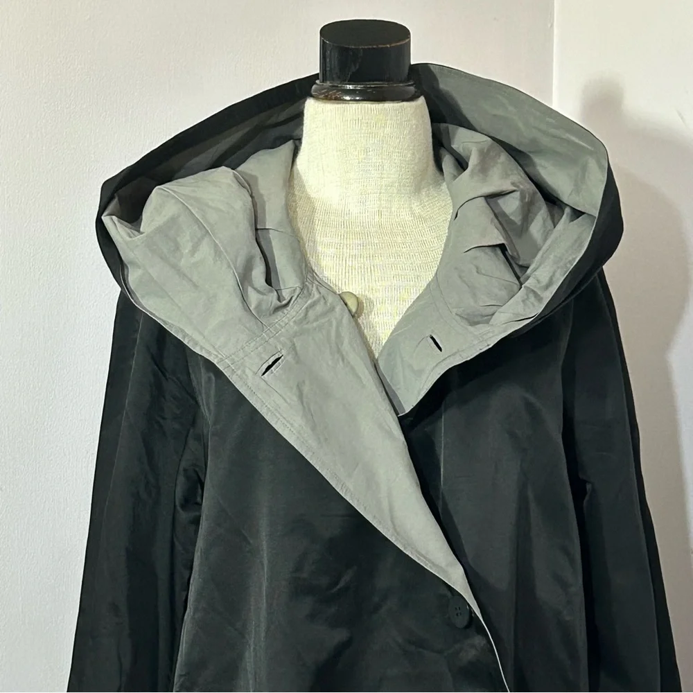 Eileen Fisher Reversible Hooded Jacket Raincoat - Picture 4 of 8